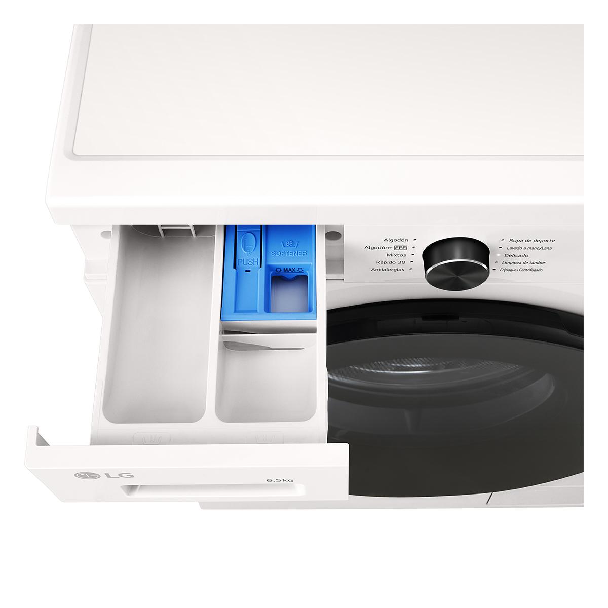 Lavarropas Automático Inverter LG VB-F WO 6.5KG 1200RPM Carga Frontal Blanco